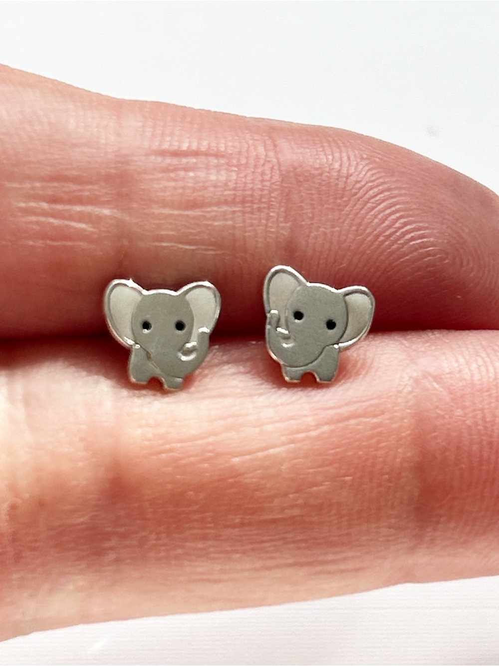 Cute Boma Baby Elephant Sterling Silver Earrings